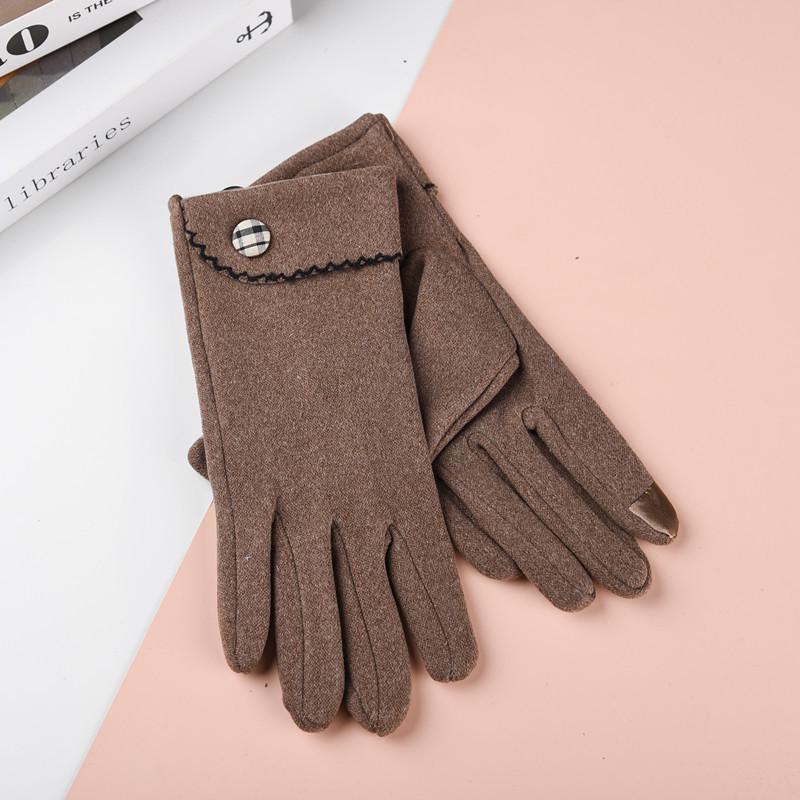 Nowe Damskie Rękawiczki z Futra Królika z Ekranem Dotykowym: Styl koreański Jazda na rowerze i jazda samochodem, Urocze podszycie z polaru na zimną pogodę