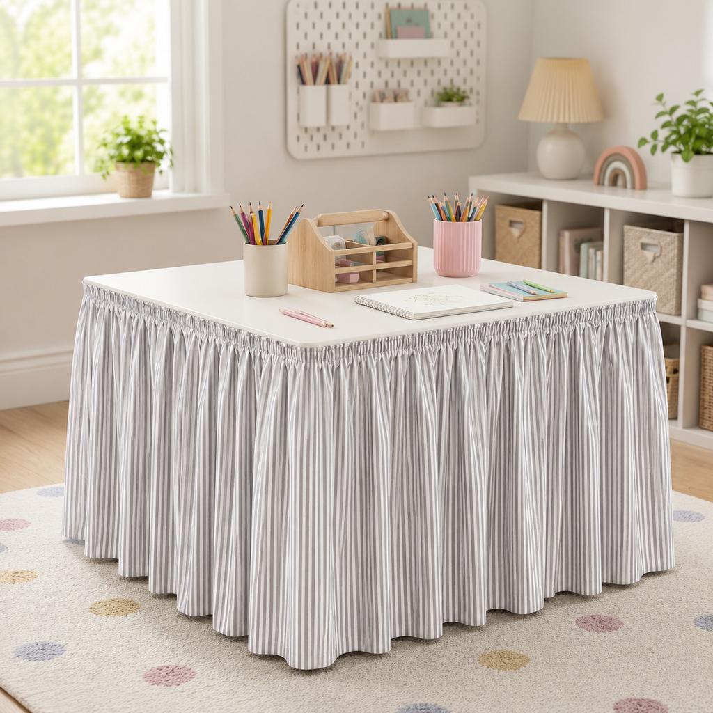 Pastoral Grid Party Decor Table Skirt Home Living Room Dustproof Dining Tables Cafe Dessert Table Background Table Surround
