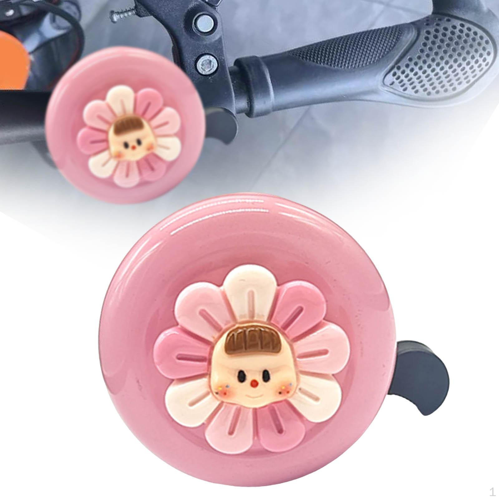 

Красивый детский звонок для велосипедной сигнализации с цветочным узором, алюминиевый круглый электрический горный розовый