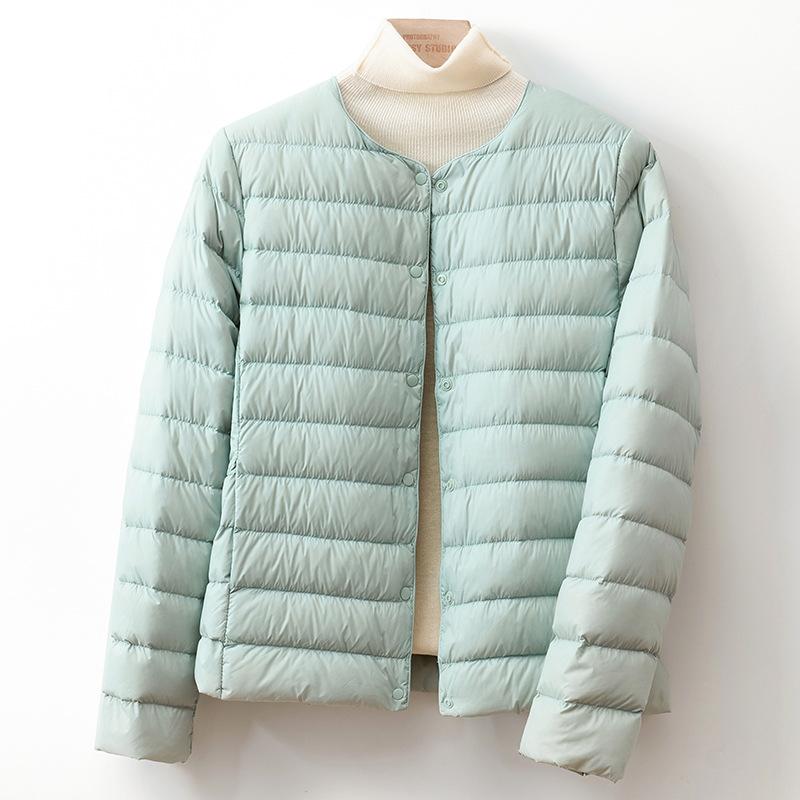New national standard down liner light down jacket women's short collarless autumn and winter thin white duck down light inner wear