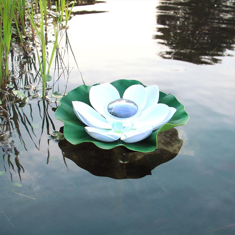 Solar Lotus Floating Pond Lamp - Waterproof Garden Wishing Light