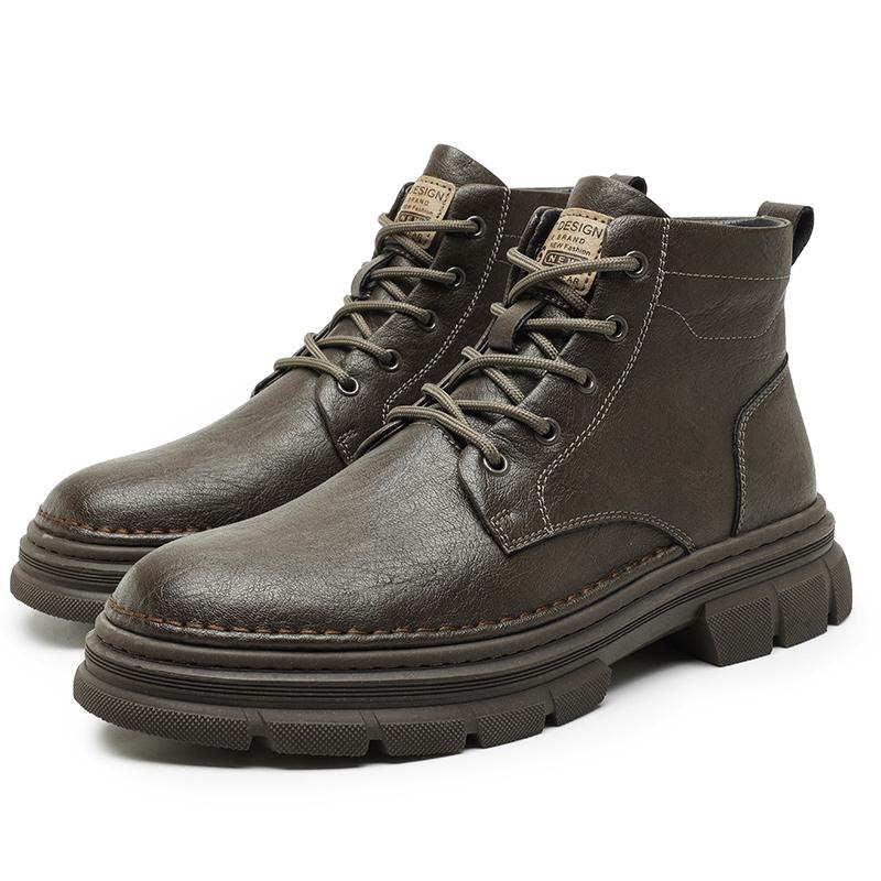 Mens Low Top Sneakers Genuine Leather Male Walking Boots New Men's Motorcycle Boots New Arrival Outdoor Men Basic Boots