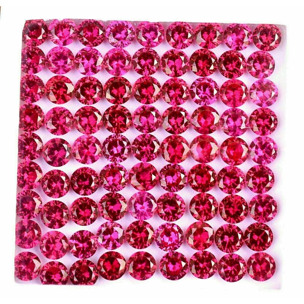 GIR CERTIFIED Round 6X6 mm Size AA+ Quality 50 PCS Natural Red Ruby Gemstone Lot