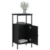 Table de chevet - Maison Exclusive - Noir - Bois d'ingénierie &amp; cadre en fer - 41x31x80 cm