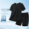 Men's Ice Silk Quick-Dry Sports Set - 2026 Summer Loose Fit Plus Size Breathable Short Sleeve & Shorts