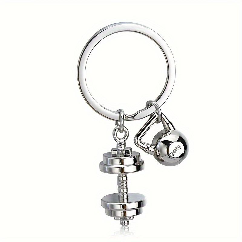 European And American Fashion Trends Combined With Golden Material DIY Dumbbell Keychain, Street Unisex Hip-hop Style Clothing And Accessories
