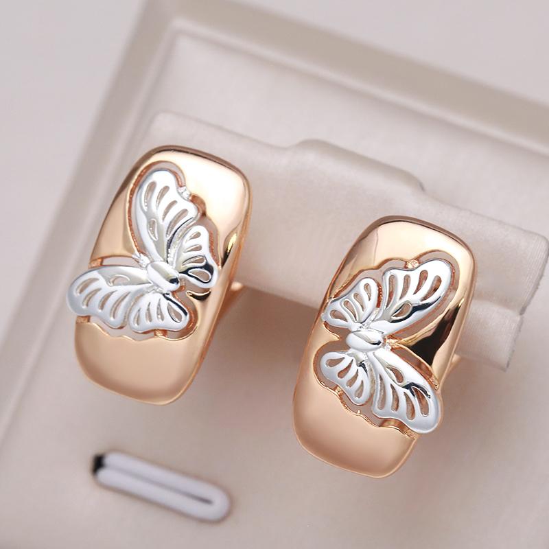New Trend Vintage Butterfly Drop Earrings For Women  Gold With  Color Earring Ethnic Bride Wedding Jewelry