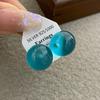 Korean version of dopamine color spherical earrings women's new fashion resin stud earrings sweet and cute round bead earrings