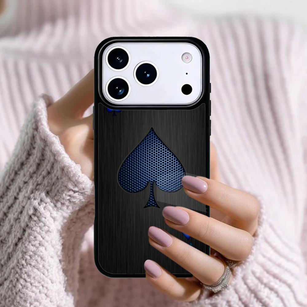 Spades Poker Play Cards Ace Art Phone Case For Apple iPhone 17 Air 16E 15 14 Plus 13 12 11 Pro Max Mini Funda Cover