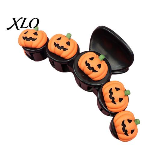Pumpkin Decorative Hair Accessories Halloween Claw Clip for Women Girls, Cute Witch Hat/Pumpkin/Ghost Versatile Clips Daily Use Plastic Clips,