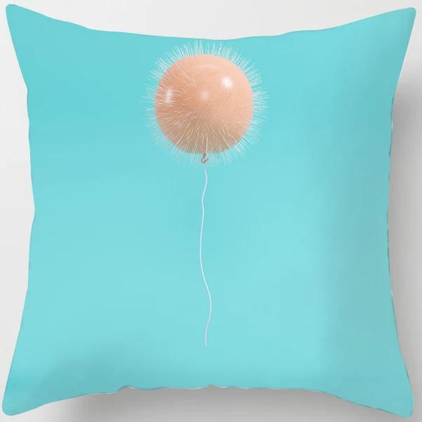 Peach Skin Pillowcase Home Decor  Candy Color Macaron Print Car Sofa Pillow Cushion Cover