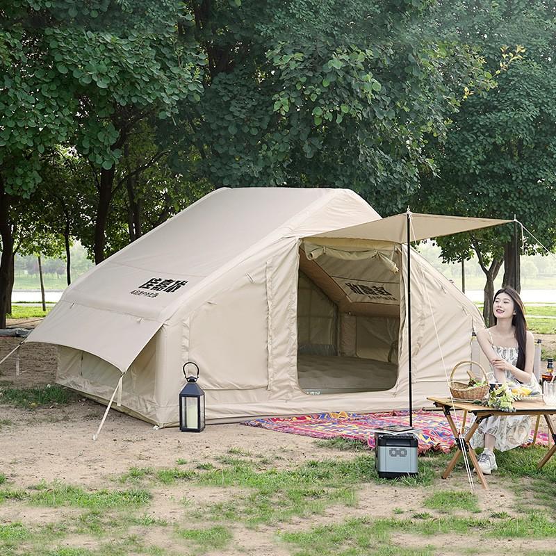 Inflatable Rainproof Camping Tent - Thickened Oxford Cabin with Portable Folding Design