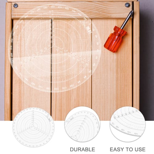 DOITOOL Circular Ruler, Circle Ruler Template, Center Finder, Protractor Tool for Lathe Work, Woodworking, and Crafts, 300mm Diameter, for Wood Turner