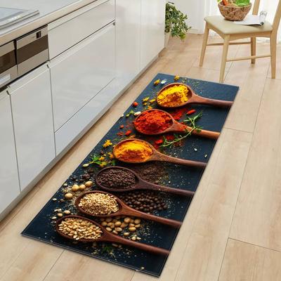 Kitchen Seasoning Floor Mat Anti-Slip Oil Absorbing Kitchen Floor Mat Bathroom and Shower Floor Mat Home Decoration