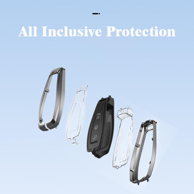 Car Key Pack For Ford St Line Fiesta Focus Mondeo Ecosport Kuga Puma Edge Escape Metallic Car Key Fob Case Accessories