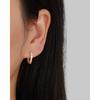 European Luxury S925 Sterling Silver Stud Earrings with Single Row Zirconia Diamonds