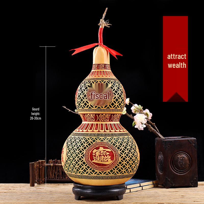 Chinese Knot Carved Gourd Pendant for Living Room Decoration or Gift