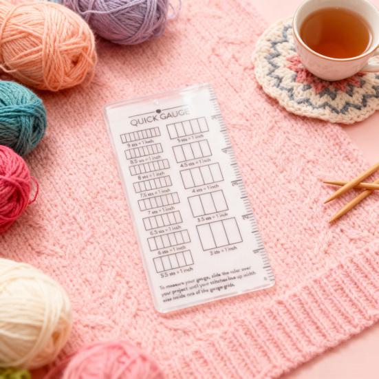 Quick Knitted Measuring Ruler Double-Sided Scale Stitch Calculator Needle Gauges Knitting Tool Measurement Accuracy Gauge