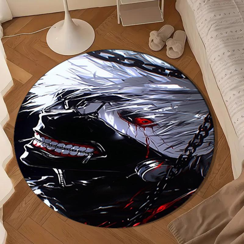 Tokyo Anime Artwork Round Rug for Livingroom,Bedroom, Palyroom, Chair Rug, Area Rug, Circle Carpet, Large Size Fan Christmas Gift