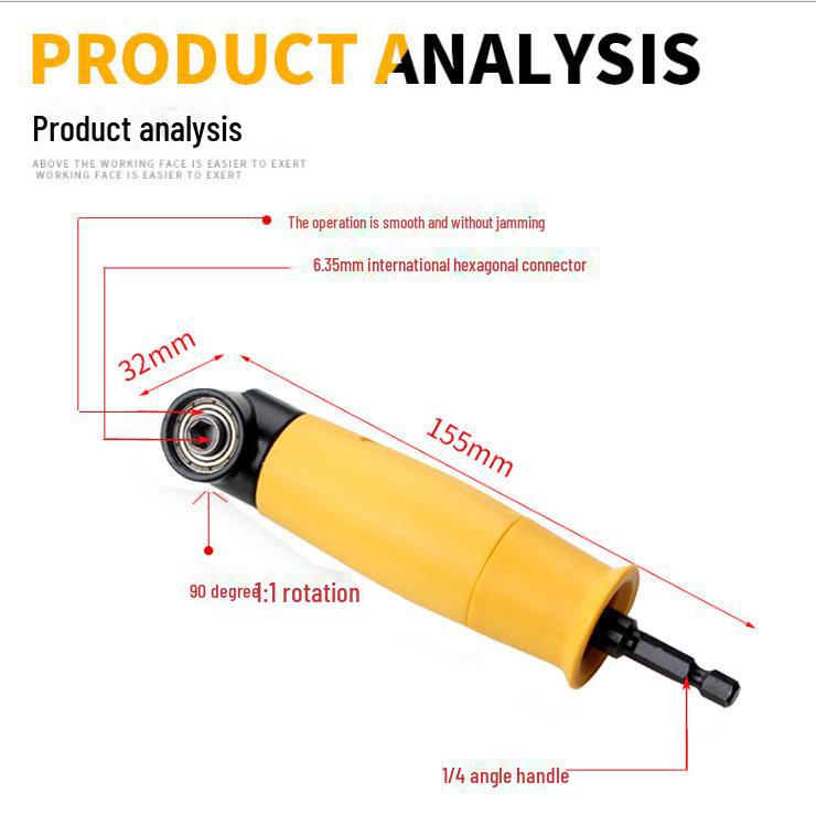 90-Degree Right Angle Drill and Screwdriver Extension Adapter