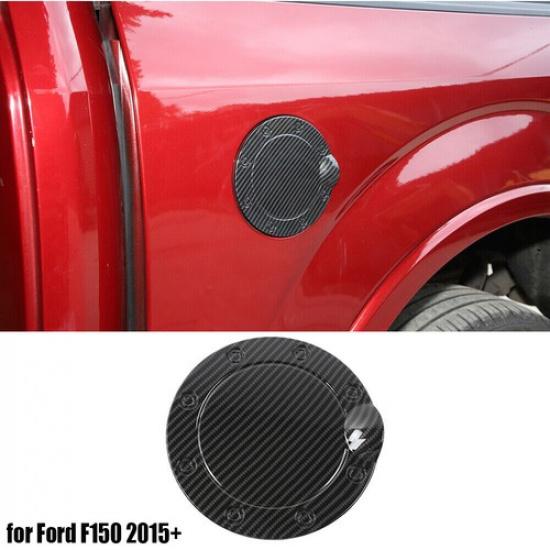 Kolfiber Bränslepåfyllningslock Dörr Bränsletankslock Trimskydd För Ford F150 15+