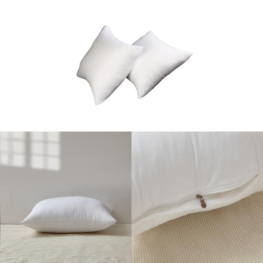 Plain White Pillow Insert With Polyester Fiber Filling For Adult Comfort And Multiple Sizes