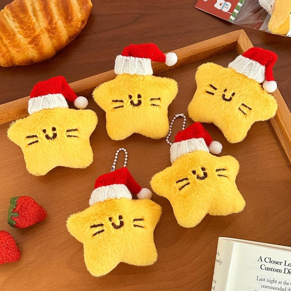 New Creative Cute Christmas Star Pendant Girl Keychain Backpack Squeezing Doll Pendant Versatile Doll