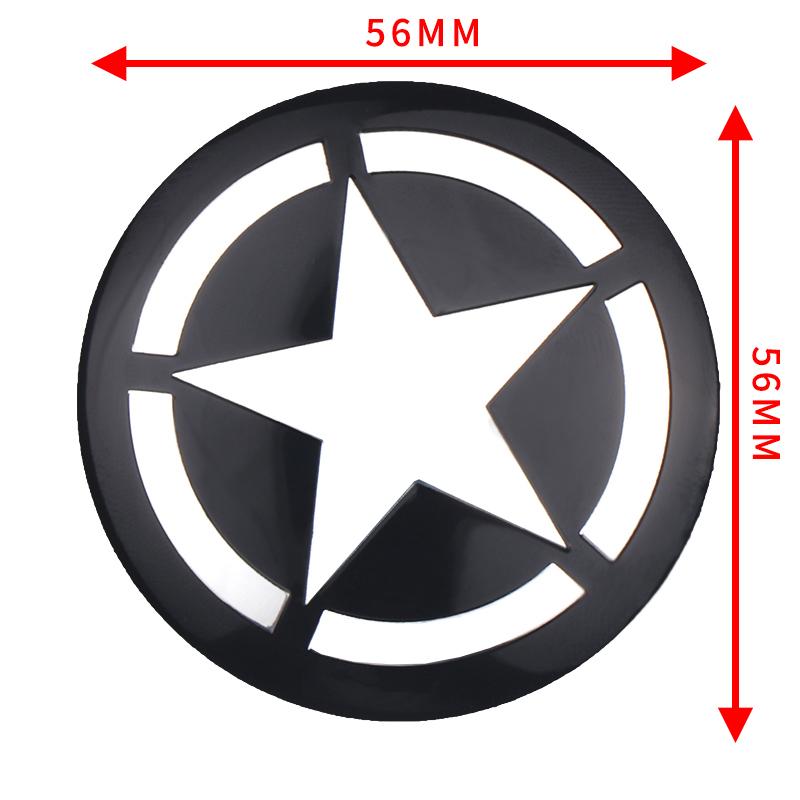 CMI1 4Pcs Car Wheel Hubcaps Stickers Five-Pointed Stars Logo Badge Hub Decal For Jeep Cherokee Compass Trail Hawk Liberty Commander