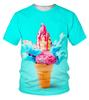 Fashion Ice Cream T-Shirts Summer Novelty Children's T-Shirt Boy Girl Clothes from 5 to 6 Years Tops Round Neck Girls Clothing