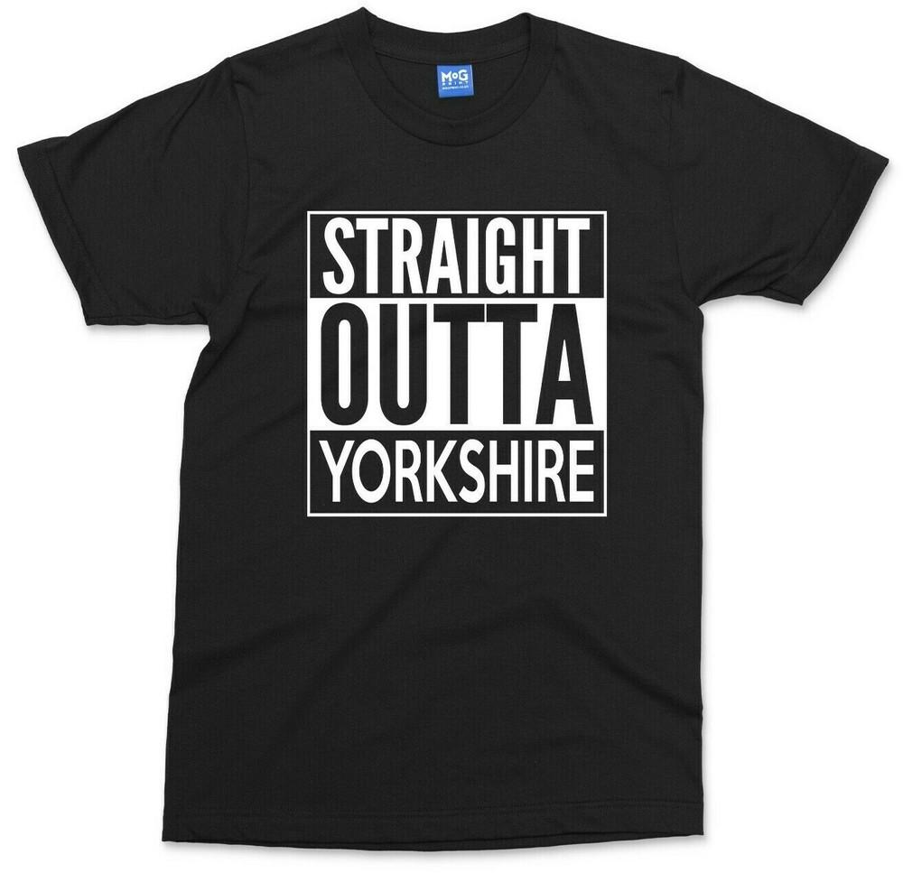 Straight Outta Yorkshire T-shirt Funny Yorkshireman England Heritage Unisex Tee
