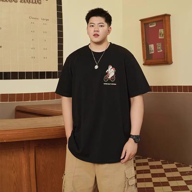 Stretch Fit Anti-wrinkle Loose Men's Short-sleeved Trend Printing Fashion Short-sleeved Top Cotton Comfortable Lightweight T-shirt