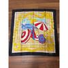 Used Large Scarf, Marine Pattern, Chain Pattern, Silk