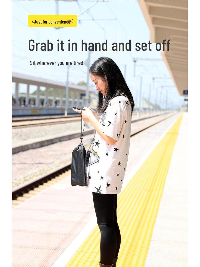 Compact Folding Outdoor Stool for Fishing, Travel, and Queuing