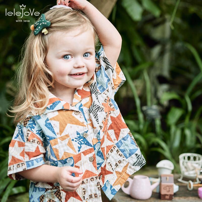 LELE JOVE Children s Summer Print Short Sleeve Shirt 130