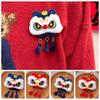 Lion Awakening Chinese New Year Plush Keychain Tassel Lion Dance Brooch Cute New Year Badge  Unisex