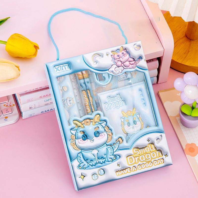 6 In 1 Stationery Set Primary School Children Learning Gift Box Pencils Kindergarten Birthday Gift Prizes Study Stationery Set