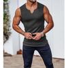 New Men Summer Tank Top Solid Color Sleeveless Vest Tops Gym Fitness Workout Clothes V-Neck Athletic Shirt Muscle Training Bodybuilding Tank Tops