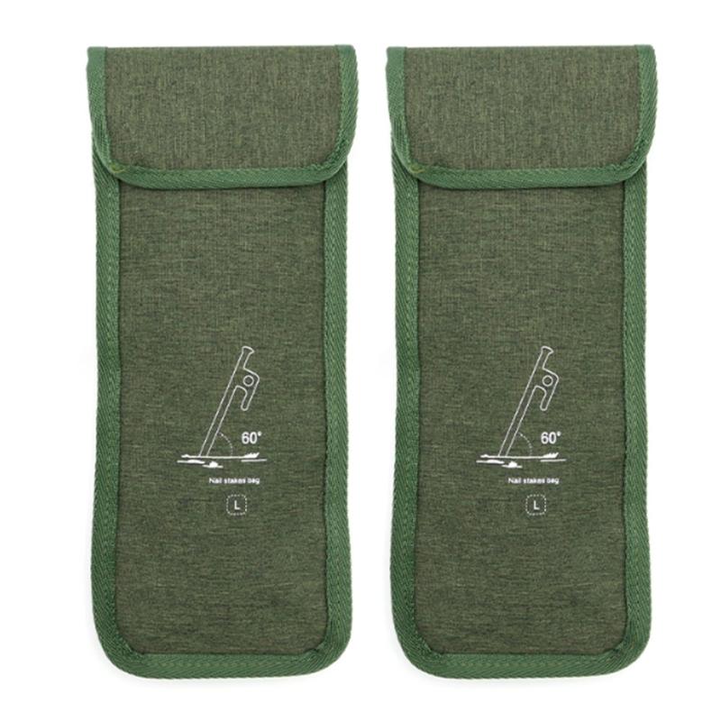 

2Pcs Camping Peg Organizers Portable Tent Stake Storage Bag Camping Accessories Tool Bag Ground Nails Carry Case L
