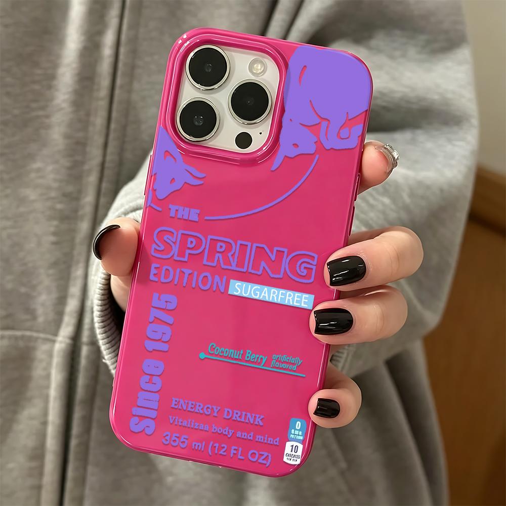 Phone Case For Iphone 11 Pro Max 17 Air 14 15 Plus 13 16 12 Blue Full Coverage Camera Lens Guard Spring Purple Pattern Cover iphone 16 Pro
