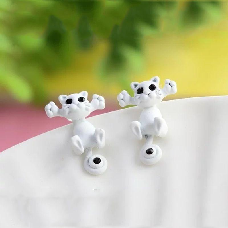 3d Adorable Cat Kitten Stud Earring Cartoon Animal Earrings Fashion Jewelry