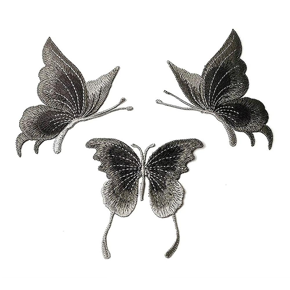3Pcs/Set Mesh Embroidered Butterfly Patches DIY Clothes Patches  Hats Skirt Legging Hair Clips Decor