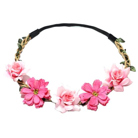 Fashion Artificial Flower Headband Garland Wreath Wedding Party Bridal Headpiece