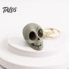 Matte Skull Sculpture 3D Printed Cute Keychain, Artistic Tabletop Ornament with Finish, Creative Bag Charm Light Luxury Home Decor Key Ring