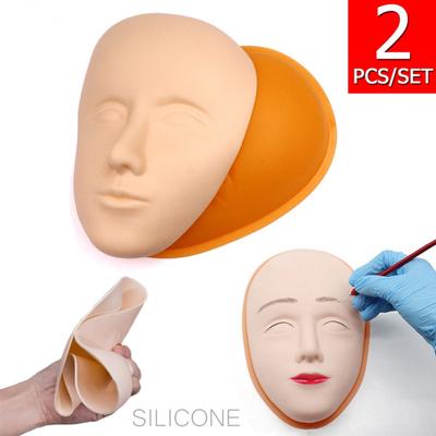 1 Set Testa di Allenamento per Tatuaggio Facciale 5D Silicone Pratica Trucco Permanente Labbra Sopracciglia Pelle Manichino Viso Testa