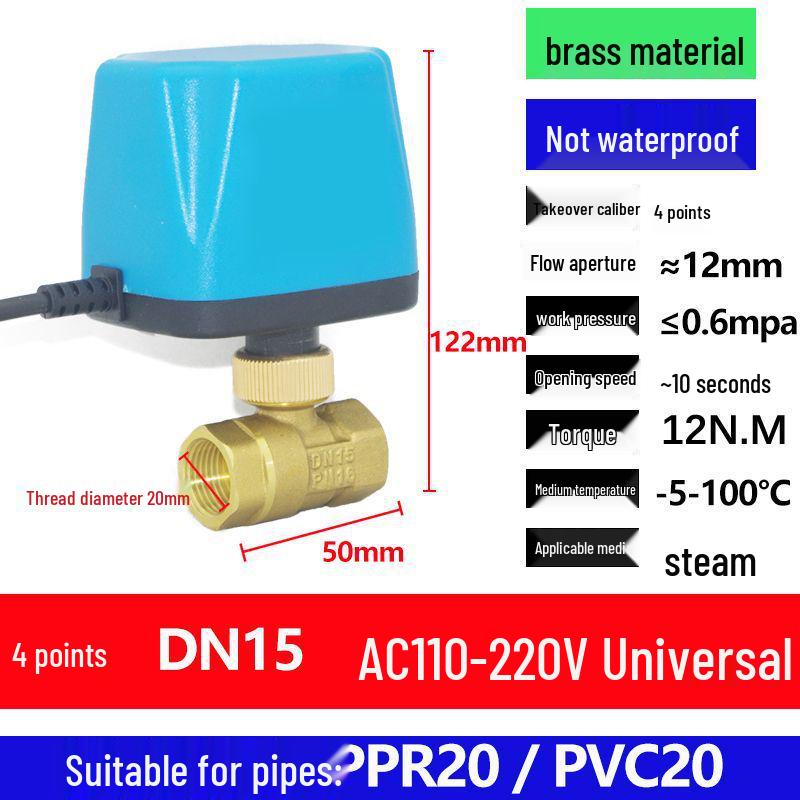 Solar Electromagnetic Temperature Control Ball Valve: ADC 12V/24V/220V, Two-Way/Three-Way, Normally Open/Closed.