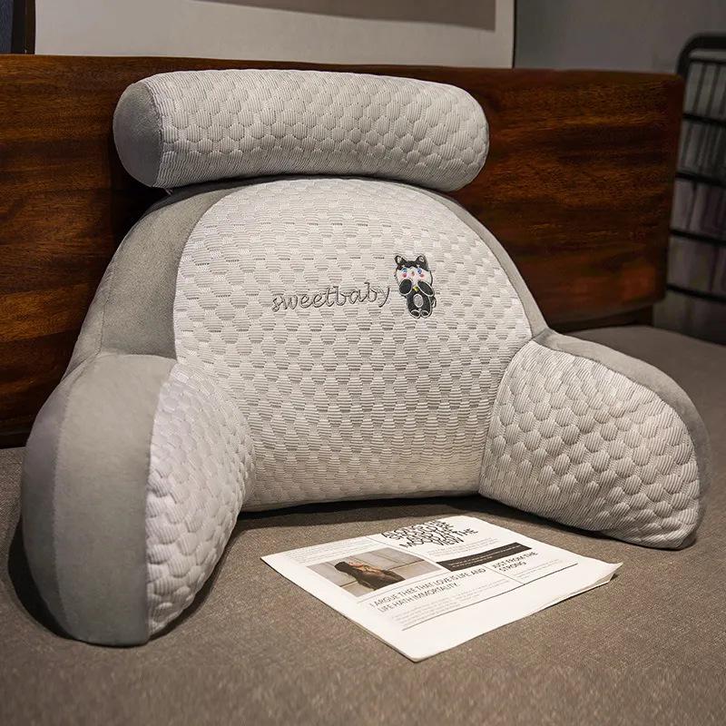 Ice Bean Soft Headboard Cushion: Protective Lumbar Support and Reading Pillow for Pregnant Women, Sofas, Beds, and Dorms.