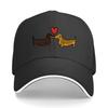Unisexs Dachshund Cartoon Print Baseball Cap Stylish Versatile Retro Outdoor Hat Sandwich Baseball Cap