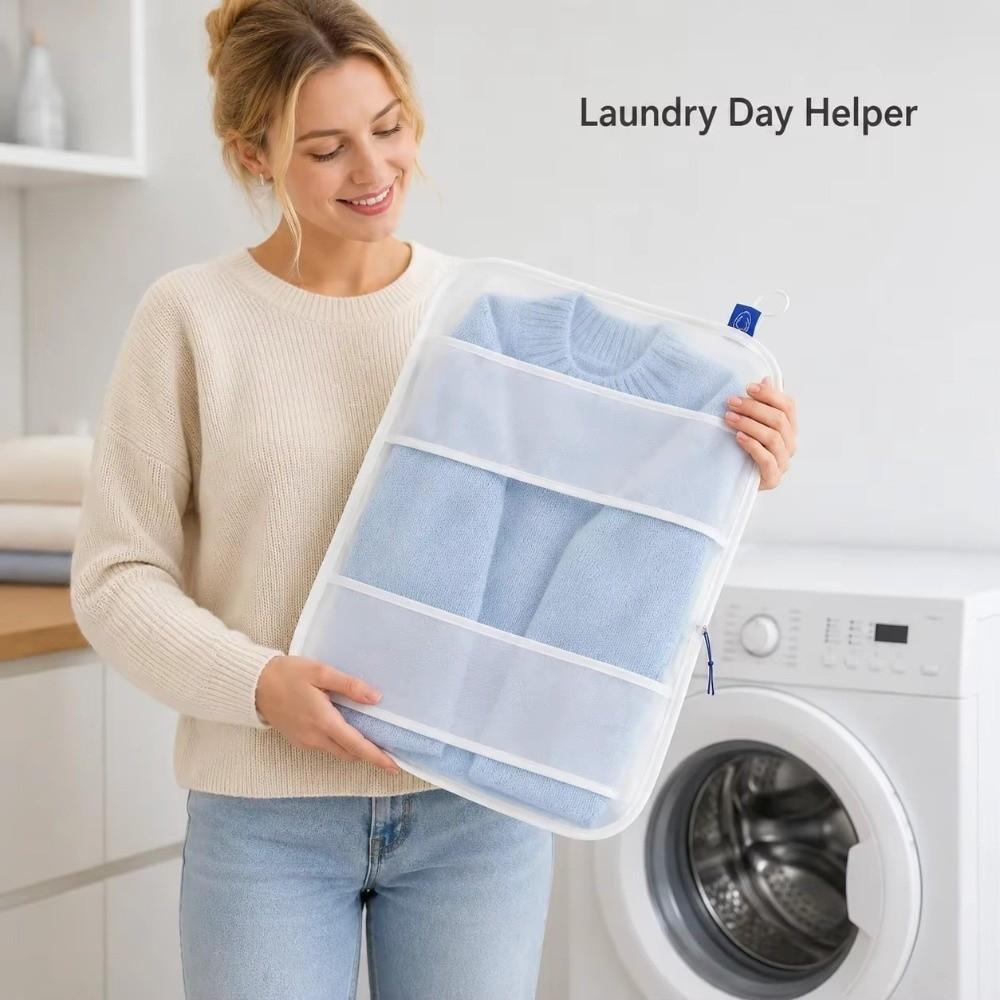 Zipper Clothes Protector Bag Large Capacity Filter Mesh Bag New Sweater Wash Bag