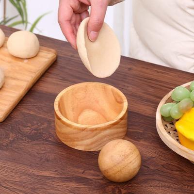 Wooden Dumpling Maker Round Hand Press Mold for for DIY Wonton Wrappers Multipurpose Dumpling Tool for Home Kitchen