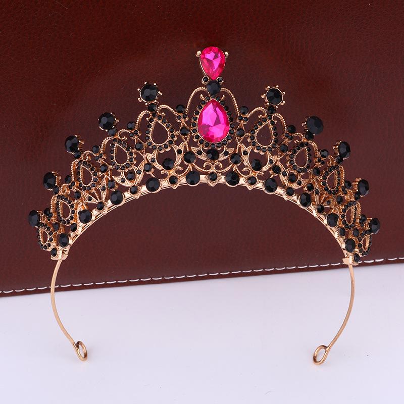 Retro Bridal Crown Tiara Princess Prom Party Queen Hair Crown Alloy Rhinestone Crown